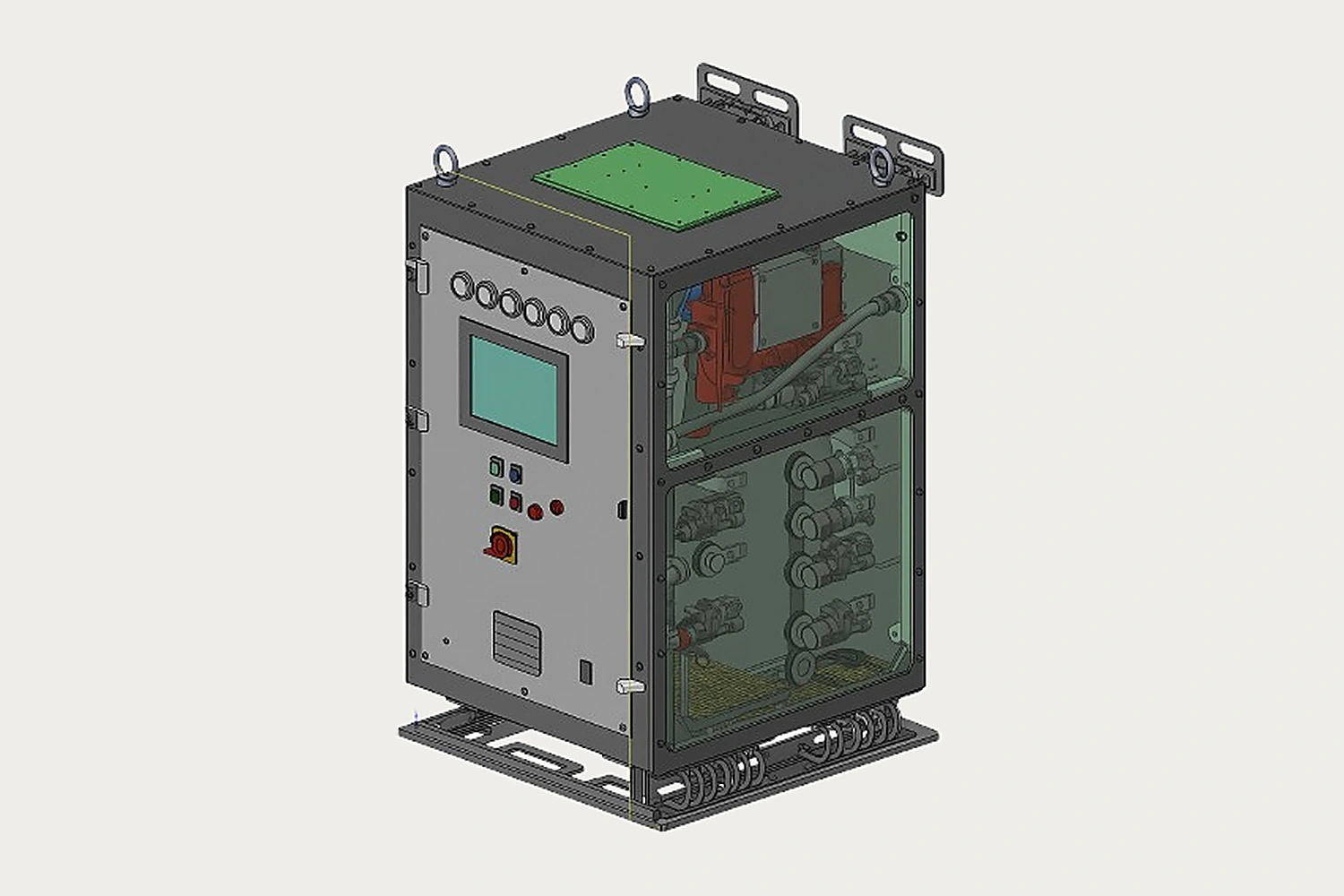 INDRA industrial cleaning system shown in a three-dimensional technical view.